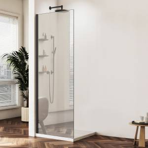 Душевая перегородка Vincea Walk in WS VSW-1HWS900MRB профиль черный, стекло зеркальное, 90x200