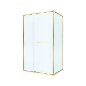 Душевой уголок Cezares LUX-AH-FS-11-120/90-C-BORO профиль брашированное золото, стекло прозрачное, 120x90x195