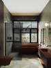 Душевая перегородка MaybahGlass MGD-730-6ш 79x195, стекло графит матовый 8 мм, профиль черный фото 2