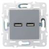 Розетка USB type A+A IEK Skandy SK-U21-D31-K03 серый фото 4