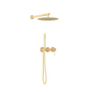 Душевой комплект Vincea Groove VSFW-4G01BG4 золотой брашированный, встраиваемый, с тропическим душем, 30 см