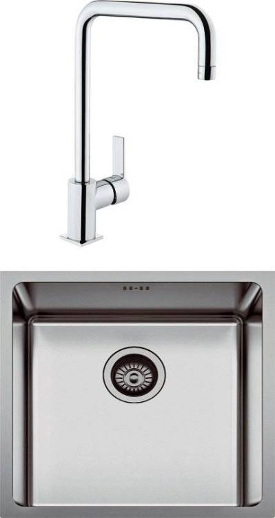 Комплект Мойка кухонная Seaman Eco Roma SMR-4944A + Смеситель VitrA Flo S A42103EXP для кухонной мойки