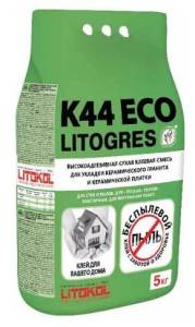 Клей Litokol Litogres K44 Eco для керамической плитки и керамогранита серый 5 кг