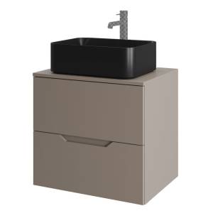 Тумба с раковиной Orange Line Li-60TuLMDF+B02-460MB латте матовый, 60 см