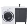 Тумба под раковину Uperwood Magenta 5930205158 под стиральную машину, напольная, с дверцами, черная, 60 см