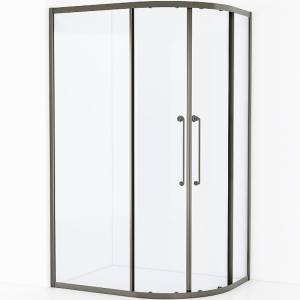 Душевой уголок Cezares Relax RELAX-304-RH-2-120/90-C-GM профиль Оружейная сталь, стекло прозрачное, 120x90