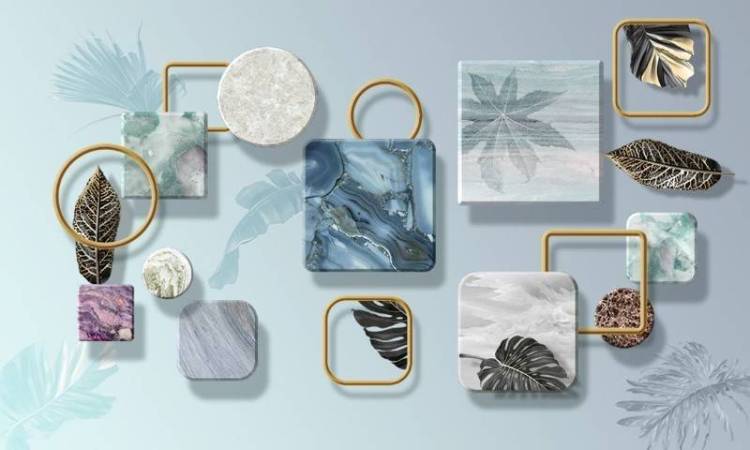 3D Фотообои Artegrafico «Экзотические листья с геометрическими фигурами» JG-011 канвас