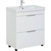 Тумба с раковиной Aquanet Ирис new 00310153 710 белый глянец, 2 ящика