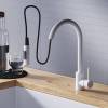 Смеситель для кухни Dorff Logic D3007533 с вытягивающимся изливом, белый фото 5
