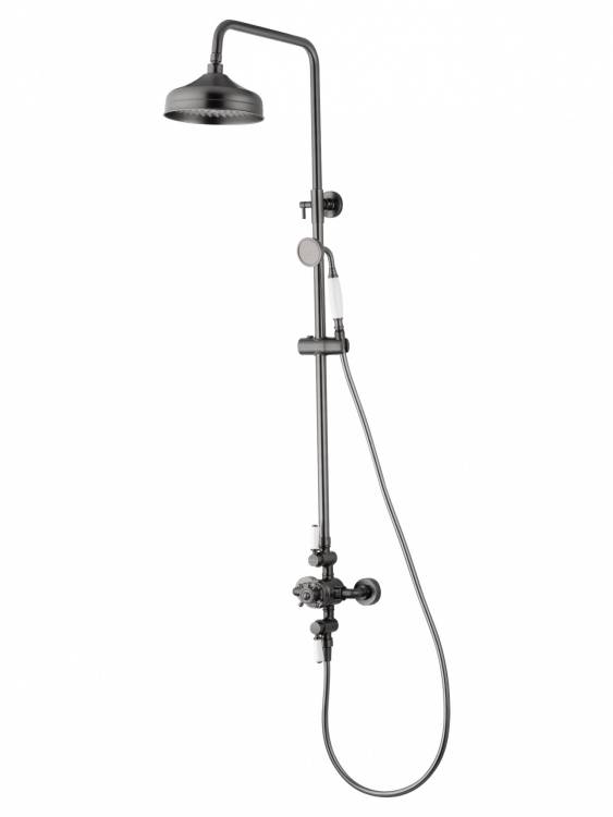 Душевая стойка Wonzon & Woghand WW-B3041-BGG с термостатом, темный графит