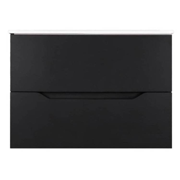 Тумба с раковиной Orange Line Li-80Tub+Ra подвесная, черный матовый