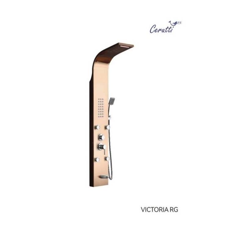 Душевая панель Cerutti Spa Victoria RG CT9977 с системой водопад и с изливом, розовое золото