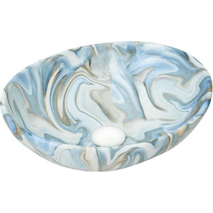 Раковина Weltwasser WW Elbach 10000004551 3078 M814 40 см, под мрамор, голубая