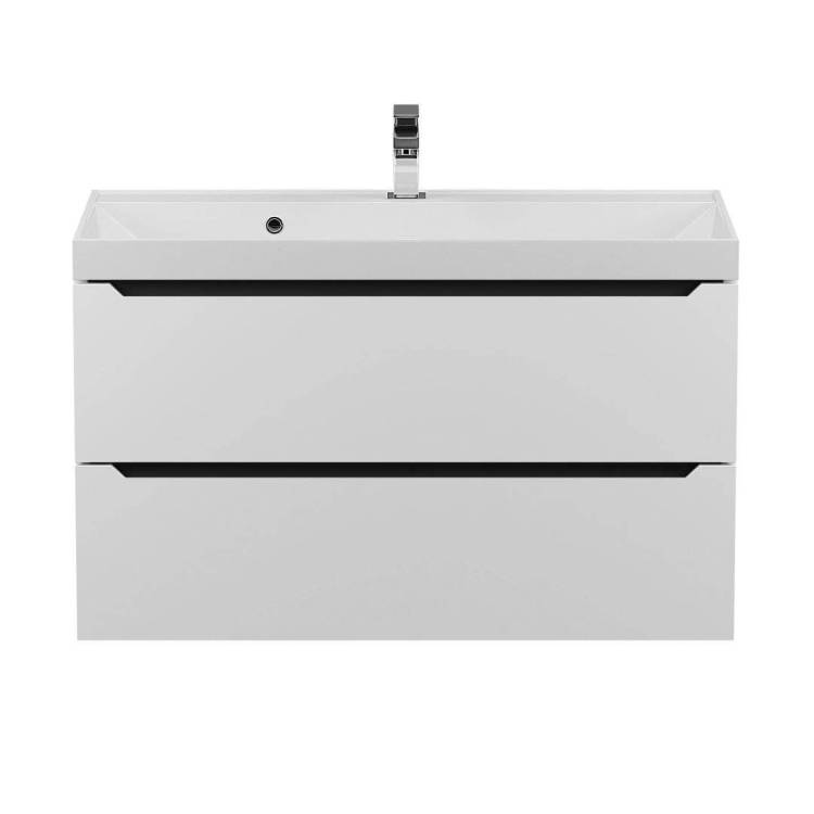 Тумба под раковину Uperwood Tanos 2930205143 подвесная, белая, графит, 90 см