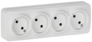 Розетка 4-местная IEK Glory ERH40-K01M-10 белый матовый