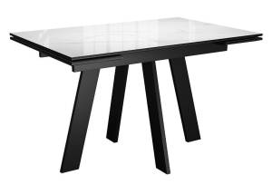 Стол Дик DikLine SKM110 00-00082088 керамика carrara gloss (мрамор глянец белый), подстолье черное, опоры черные 110(170)x70x76