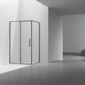 Душевой уголок Vincea Slim VSR-4SLP9012CLGM профиль вороненая сталь, стекло прозрачное, 90x120x195