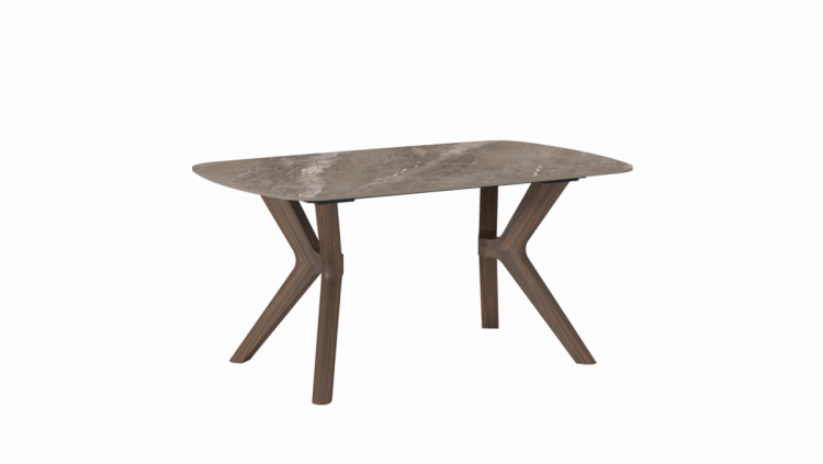 Стол обеденный Stool Group Weatte DF1989WDT 160 dino brown, top DUAL мокко мрамор шпон ореха