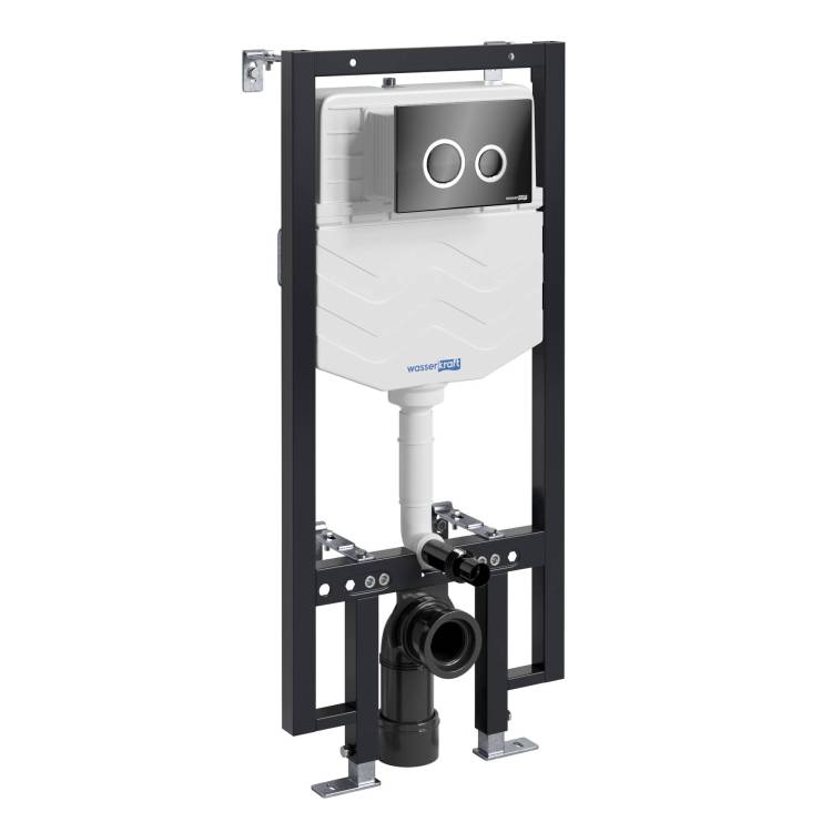 Система инсталляции для унитазов Wasserkraft Vils 56TLT.010.ME.PB01 клавиша черный глянцевый