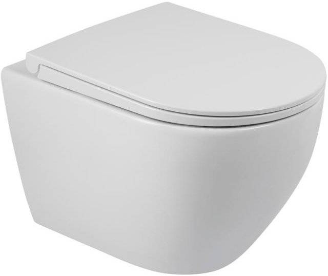 Унитаз подвесной Cezares Stylus CZR-513-TH-R крышка CZR-2316-SC, безободковый, с микролифтом