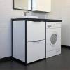 Тумба с раковиной Comforty Лозанна-120 00-00014813CF под стиральную машину с графитовой столешницей с раковиной Art Inside