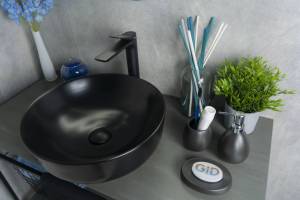 Раковина Gid Esfera Nc911 52224 черная матовая, 41.5x41.5x13.5