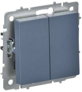 Выключатель 2-клавишный перекрестный IEK Brite BR-V23-0-10-K35 маренго