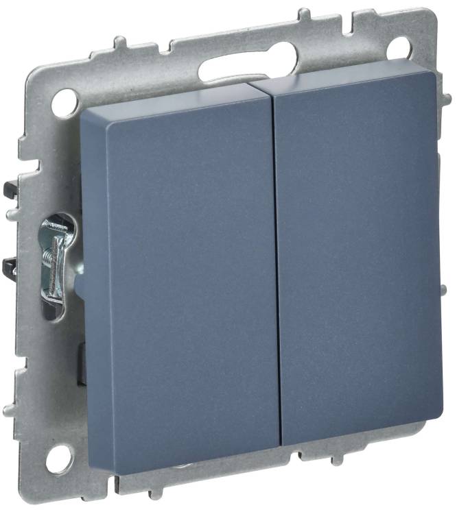 Выключатель 2-клавишный перекрестный IEK Brite BR-V23-0-10-K35 маренго