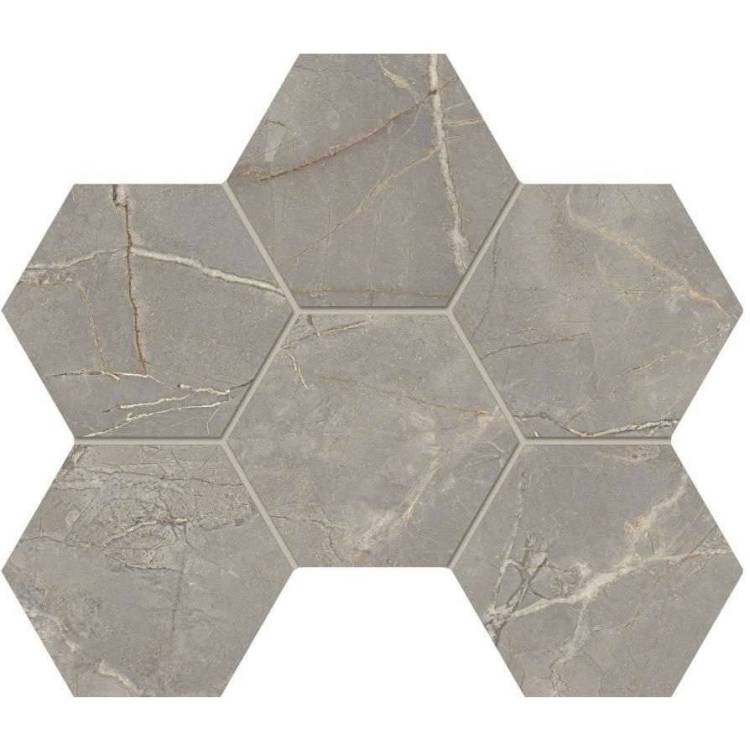 Мозаика Estima Bernini 67343 Mosaic/BR03_PS/25x28,5/Hexagon Hexagon Grey полированная 25x28.5