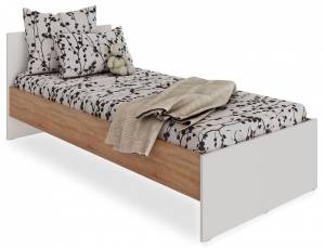 Кровать односпальная с основанием Атмосфера Нордик 00-00015902 Дуб сонома/Белая Аляска