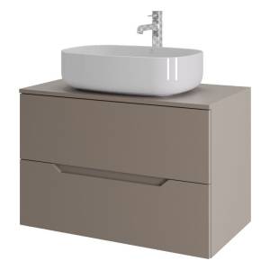 Тумба с раковиной Orange Line Li-80TuLMDF+B07-540W латте матовый, 80.5 см