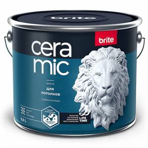 Краска для кухонь и ванных комнат Brite Ceramic шелковисто-матовая база С 9 л