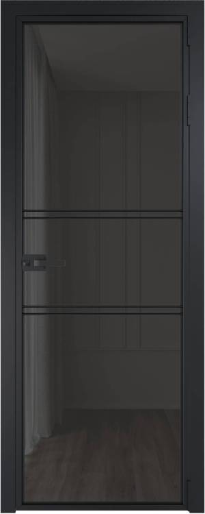 Межкомнатная дверь Profil Doors 2 AX цвет профиля Черный, стекло безопасное 6 мм тонированное 800x2000