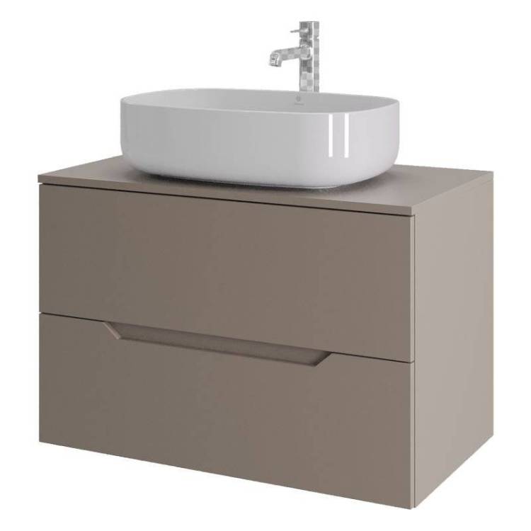 Тумба с раковиной Orange Line Li-80TuLMDF+B07-540W латте матовый, 80.5 см