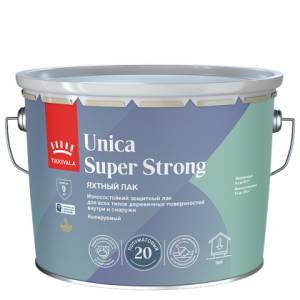 Лак универсальный износостойкий Tikkivala Unica Super Strong EP высокоглянцевый 9 л