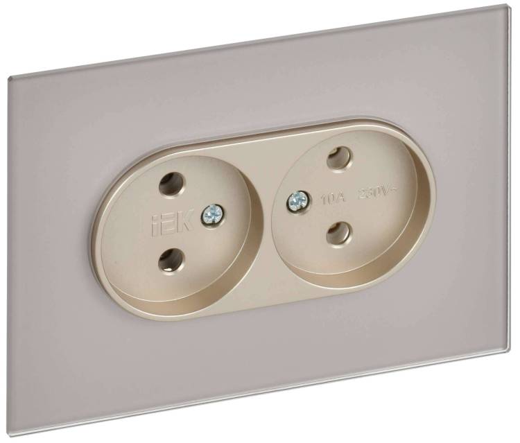 Розетка 2-местная IEK Skandy SK-R20-10-K37 шампань