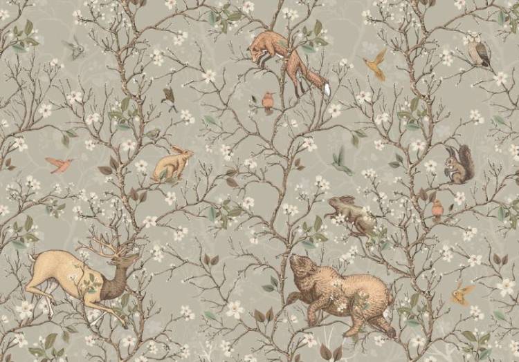 3D Фотообои Artegrafico «Сказочная иллюстрация с животными» FN-025 песок