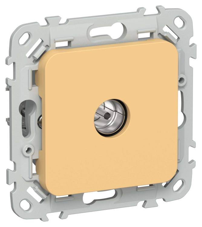 ТВ-розетка проходная тип M IEK Flite FI-A13-P-K90 золотарник