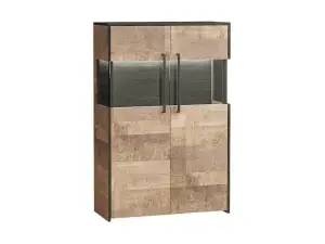 Комод Моби Трувор С Витриной 13.306 Дуб Гранж Песочный/Интра (ПР)