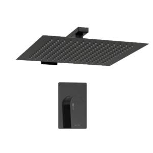 Душевой комплект Wasserkraft A66181 с верхней душевой насадкой, черный, встраиваемый