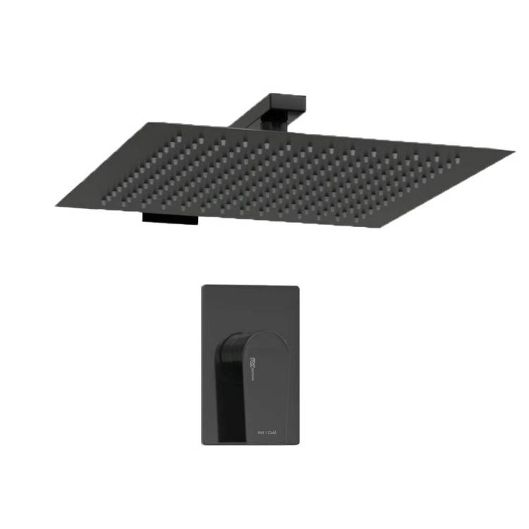 Душевой комплект Wasserkraft A66181 с верхней душевой насадкой, черный, встраиваемый