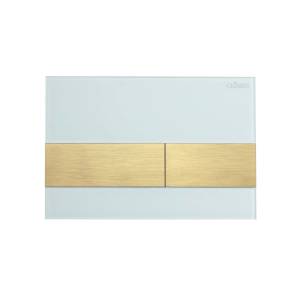 Кнопка смыва Cezares Lux LUX-GB-1-BORO белое стекло, брашированное золото