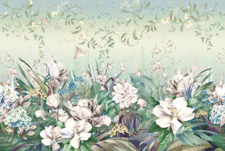 Бесшовные Eco обои Ortograf Aurora 34130 Primavera green Холст ОЕ-Х