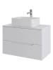Тумба с раковиной Orange Line Li-80TuwMDF+B02-460W белая матовая, 80.5 см