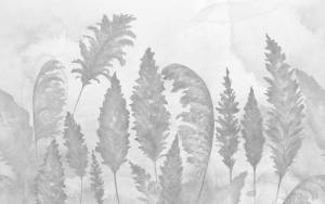 3D Фотообои Artegrafico «Акварельные колосья в серых тонах» NJ-039 акварель