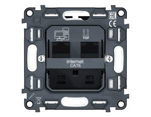 Механизм компьютерной двойной розетки Ambrella Volt VM VM189