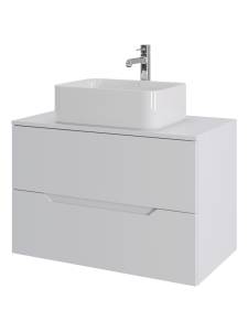Тумба с раковиной Orange Line Li-80TuwMDF+B02-460W белая матовая, 80.5 см