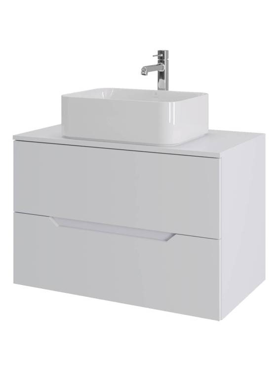 Тумба с раковиной Orange Line Li-80TuwMDF+B02-460W белая матовая, 80.5 см