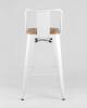Набор из 6 полубарных стульев Stool Group Tolix YD-H675E-W YG-14 X6 белый, светлое дерево, со спинкой фото 5