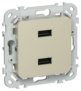 Розетка USB type A+A IEK Flite FI-U21-D31-K37 шампань